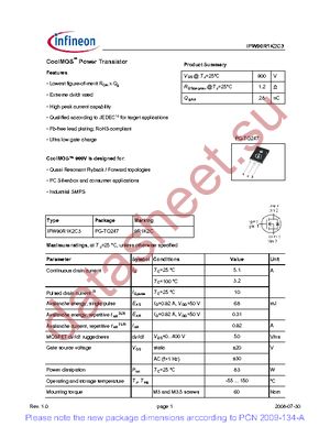 IPW90R1K2C3 datasheet  